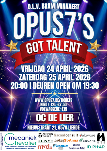 Poster optreden Opus7 2026